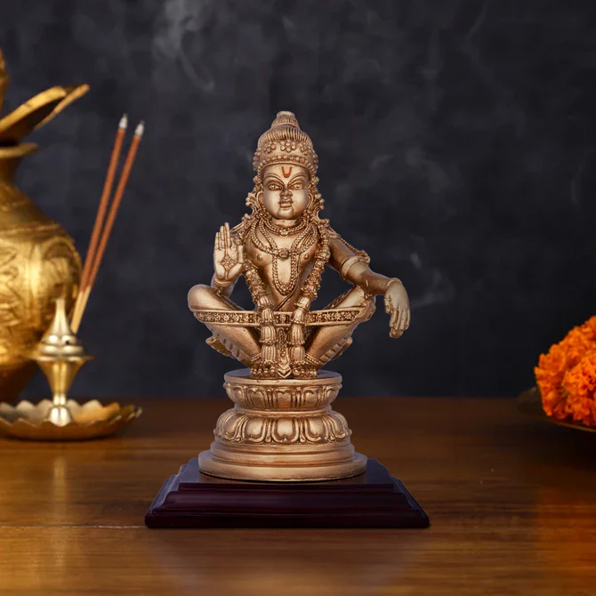 Ayyappan Statue - 6 x 3 Inches Resin Idol